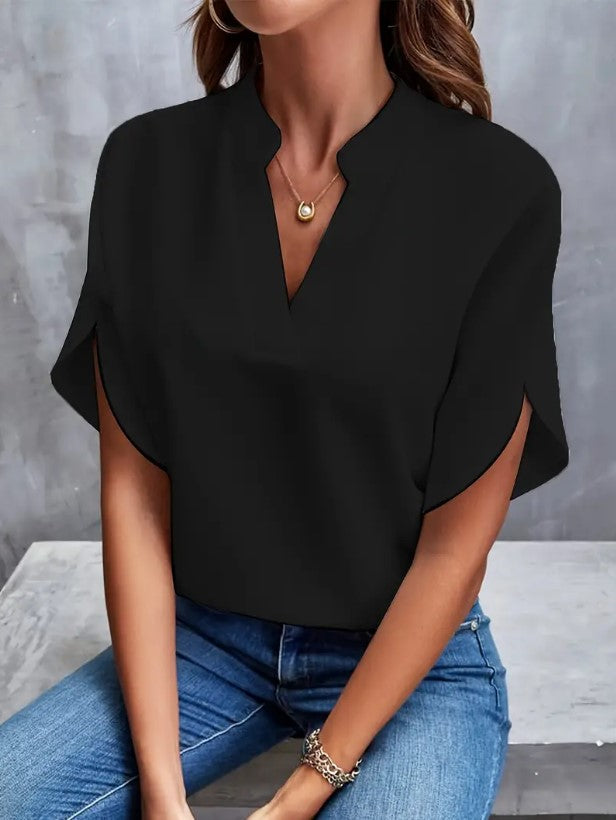 RIO™  BLUSA DE SEDA CON CUELLO EN V