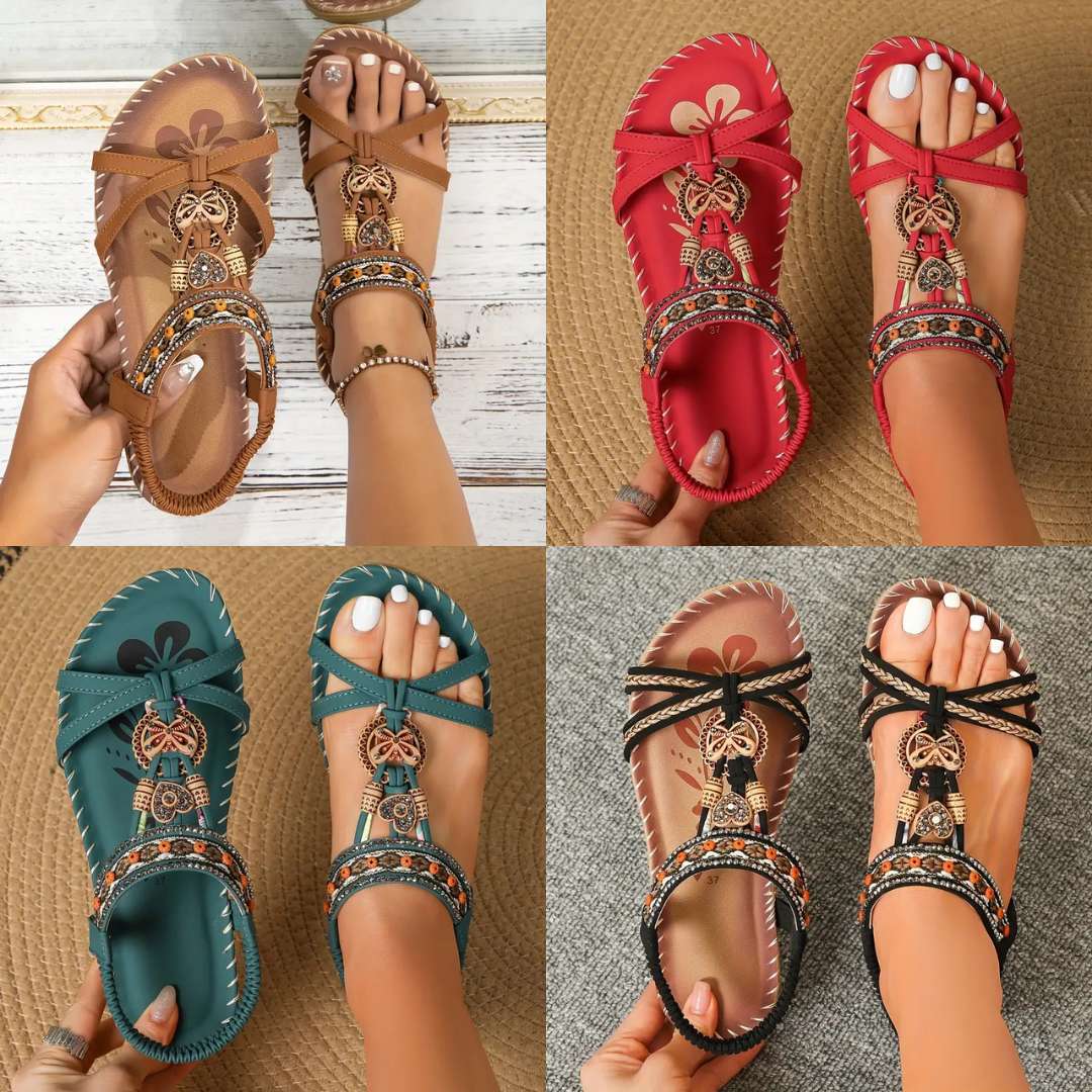 CLORINDA™ SANDALIAS PLANAS CON MARIPOSAS  PARA MUJER